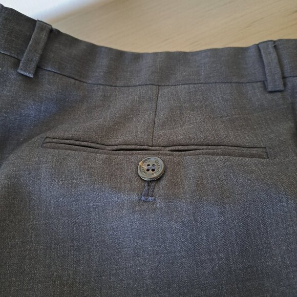 VALENTINO Luxury Men’s Gray Wool Pants Flat Front Dress Trousers IT 56R /40 US - Picture 5 of 15